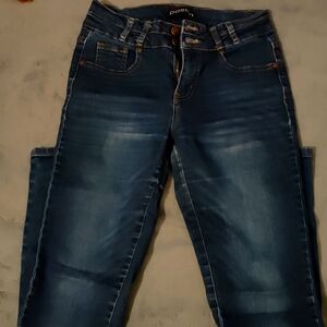 Denim high rise jeans